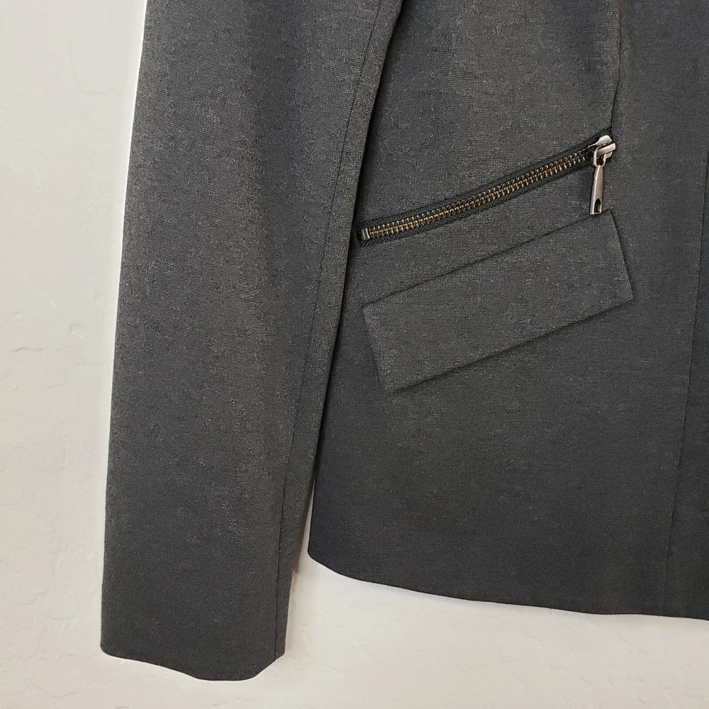 Lafayette 148 Blazer Women's‎ Size 2 Gray Long Sleeve Button Stretch Suit Jacket